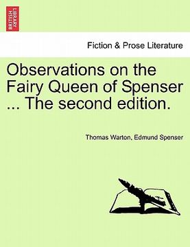 portada observations on the fairy queen of spenser ... the second edition. (en Inglés)