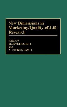 portada new dimensions in marketing/quality-of-life research (en Inglés)