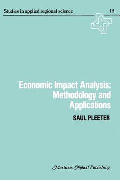 portada Economic Impact Analysis: Methodology and Applications: Methodology and Applications (en Inglés)