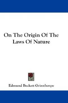 portada on the origin of the laws of nature (en Inglés)