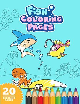 portada Fish Coloring Pages - 8. 5X11" Coloring Book for Kids (en Inglés)