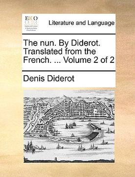 portada the nun. by diderot. translated from the french. ... volume 2 of 2 (en Inglés)