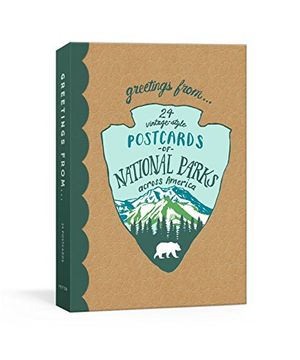 portada Greetings From: 24 Vintage-Style Postcards of National Parks Across America (Blackbird Letterpress) (en Inglés)