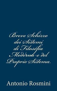 portada Breve Schizzo dei Sistemi di Filosofia Moderna e del Proprio Sistema (en Italiano)