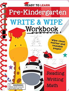 portada Pre-Kindergarten Write and Wipe Workbook: Counting, Shapes, Letter Practice, Letter Tracing, and More! (Ready to Learn) (en Inglés)
