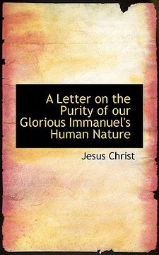 portada a letter on the purity of our glorious immanuel's human nature