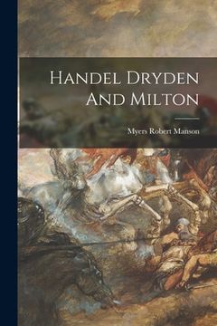 portada Handel Dryden And Milton (en Inglés)