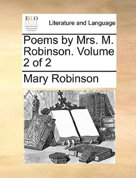 portada poems by mrs. m. robinson. volume 2 of 2 (in English)