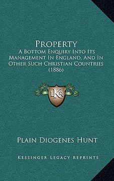 portada property: a bottom enquiry into its management in england, and in other such christian countries (1886)