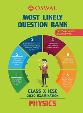 portada Most Likely Question Bank for Physics: ICSE Class 10 for 2020 Examination (en Inglés)