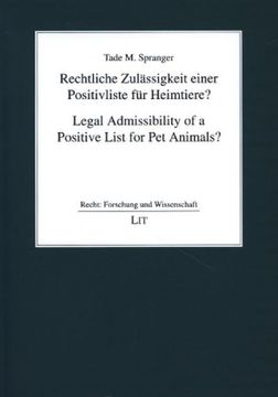 portada Rechtliche Zulässigkeit Einer Positivliste für Heimtiere? (en Alemán)