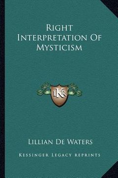 portada right interpretation of mysticism (en Inglés)