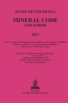 portada The Louisiana Mineral Code 2023 (en Inglés)