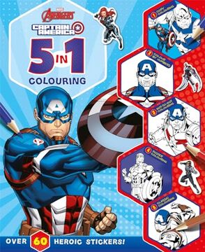 portada Marvel Avengers Captain America: 5 in 1 Colouring