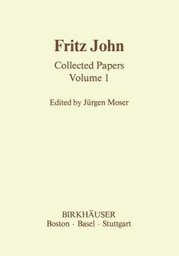 portada Fritz John: Collected Papers Volume 1 (in English)