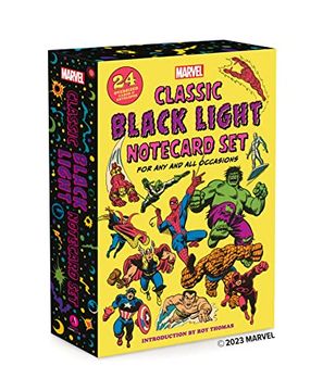 portada Marvel Classic Black Light Notecard Set: 24 Oversized Cards + Envelopes for any and all Occasions (en Inglés)
