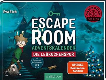portada Escape Room Adventskalender. Die Lebkuchenspur: Gamebuch für Kids mit Seiten zum Aufschneiden | der Neue Escape-Room-Adventskalender von eva Eich für Kinder mit 24 Rätseln (en Alemán)