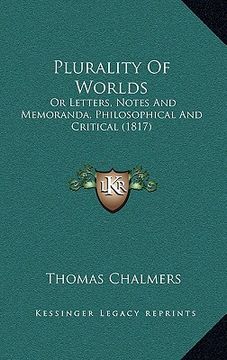 portada plurality of worlds: or letters, notes and memoranda, philosophical and critical (1817)