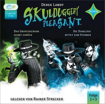 portada Skulduggery Pleasant 2 das Groteskerium Schlägt Zurück + 3 die Diablerie Bittet zum Sterben: Gelesen von Rainer Strecker. (en Alemán)