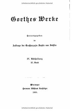 portada Goethes werke - IV