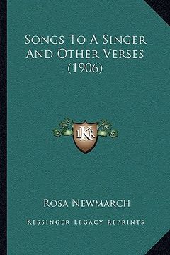 portada songs to a singer and other verses (1906) (in English)