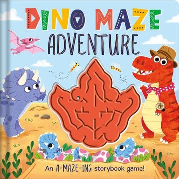 portada Dino Maze Adventure: Maze Adventure Boards (English Educational Books) 