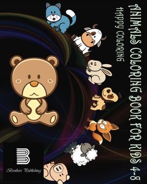 portada Animals Coloring Book For Kids 4-8: Happy Coloring