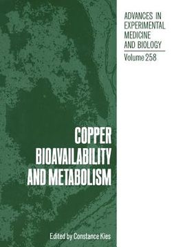 portada Copper Bioavailability and Metabolism (en Inglés)