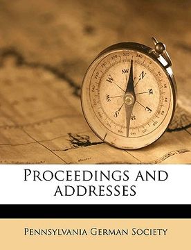 portada proceedings and addresses volume v.39 (en Inglés)