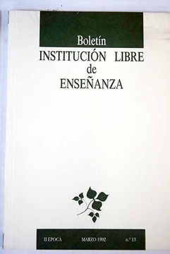 portada Boletín de la Institución Libre de Enseñanza, Número 13, Marzo 1992