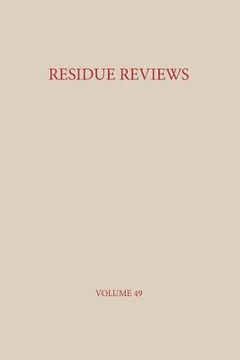 portada Residue Reviews: Residues of Pesticides and Other Contaminants in the Total Environment (en Inglés)