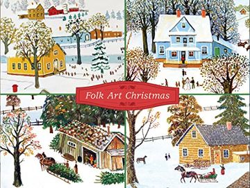 portada Folk art Christmas Deluxe Holiday Notecards (en Inglés)