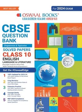 portada Oswaal CBSE Chapterwise & Topicwise Question Bank Class 10 English Language & Literature Book (For 2023-24 Exam) (en Inglés)