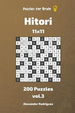 portada Puzzles for Brain - Hitori 200 Puzzles 11x11 vol. 3 (en Inglés)