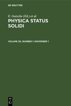 portada Physica Status Solidi, Volume 30, Number 1, November 1 (en Inglés)