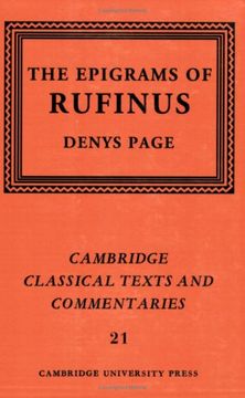 portada Rufinus: The Epigrams of Rufinus Paperback (Cambridge Classical Texts and Commentaries) (en Inglés)