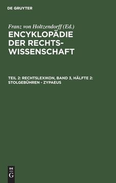 portada Rechtslexikon, Band 3, hã Â¤Lfte 2: Stolgebã Â¼Hren - Zypaeus (German Edition) [Hardcover ] (en Alemán)