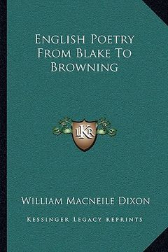 portada english poetry from blake to browning (en Inglés)