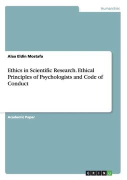 portada Ethics in Scientific Research. Ethical Principles of Psychologists and Code of Conduct (en Inglés)