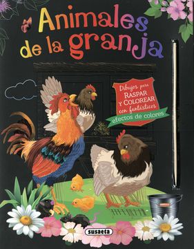 portada Animales de la Granja. Dibujos Para Raspar y Colorear (in Spanish)