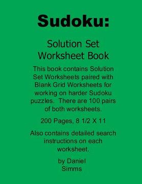 portada Sudoku: Solution Set Worksheet Book: For working on harder Sudoku Puzzles