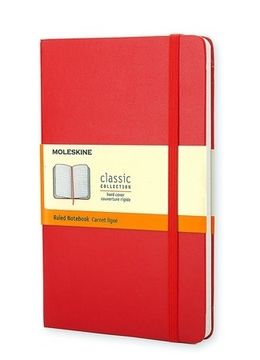 portada Moleskine - Cuaderno Clásico con Hojas Rayadas, Tapa Dura y Cierre Elástico, Color Rojo Escarlata, Tamaño Grande 13 x 21 cm, 240 Hojas (in English)
