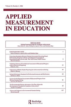 portada setting consensus goals for academic achievement: a special issue of applied measurement in education (en Inglés)