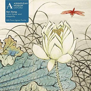 portada Adult Jigsaw Puzzle Ashmolean: Ren Xiong: Lotus Flower and Dragonfly (500 Pieces): 500-Piece Jigsaw Puzzles 