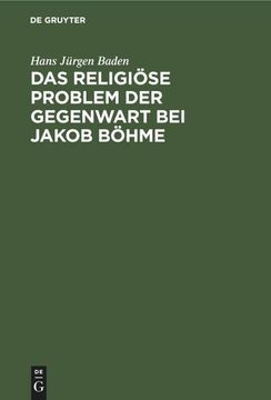 portada Das Religiöse Problem der Gegenwart bei Jakob Böhme (in German)