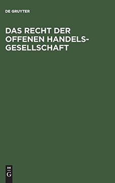 portada Das Recht der Offenen Handelsgesellschaft: Systematisch Dargestellt (in German)
