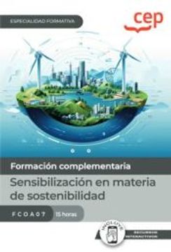 portada (Fcoa07) Manual. Sensibilizacion en Materia de Sostenibilidad Especialidades Formativas (in Spanish)