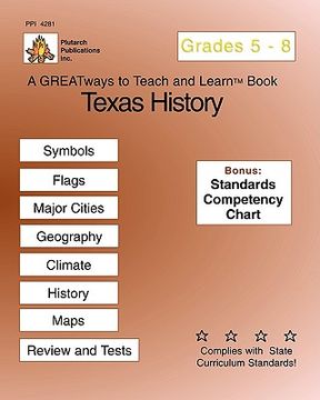 portada texas history grades 5-8 (en Inglés)