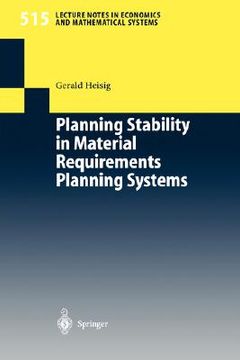 portada planning stability in material requirements planning systems (en Inglés)