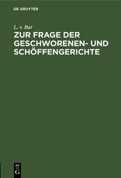 portada Zur Frage der Geschworenen- und Schöffengerichte (en Alemán)